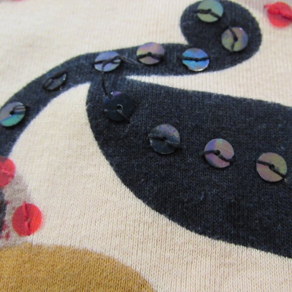 Monroe & Main Sequined Floral Cotton 3/4 Sleeve Autumn Colors Top - Picture 10 of 16